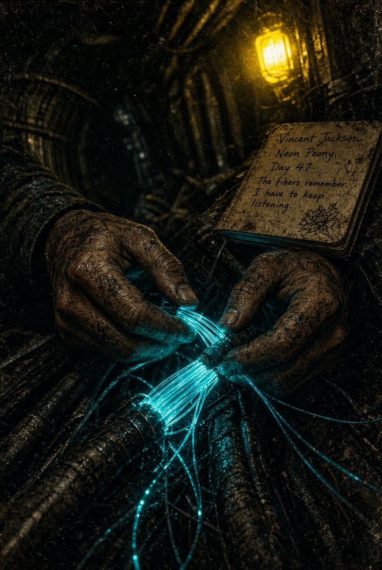 Vincent working the fibers